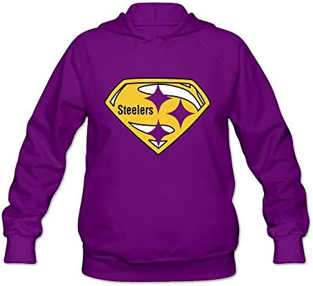 SHJQ Women's Sweatshirt Pittsburgh Steelers Diamond Superman Logo Purple Size M
