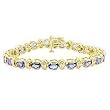 14K Yellow Gold Tanzanite and Diamond Bracelet