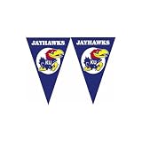 Kansas Jayhawks NCAA 25Ft String Of 6 x 9 Party Pennants (Flags)