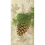 Fir Cone Cream Christmas Party Guest Towel Napkins