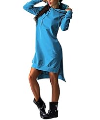 Asymmetric Polyester Long Sleeves  Shirt  Dress