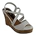 Beston EA49 Women's Strappy Slingback Platform Wedge Sandals Run Half Size Small