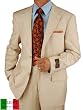 Italian Valenti Beige Mens Suits Two Button 2 Pc Made in Italy Worsted Wool 150's Hand Made Canvas Front Jacket + Flat Front Pants Business Suit