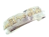 By Artist Tabegay: Beautiful! Genuine Navajo Sterling-silver-12k Gold filled Story-Teller Men's Women's Bracelet