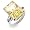 Sterling Silver Elegant Canary CZ Engagement Ring, 5