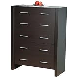 Denver 5 Drawer Espresso Brown Chest of Drawers