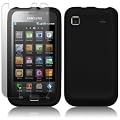 SAMSUNG i9000 GALAXY S SILICONE SKIN CASE - BLACK, WITH SCREEN PROTECTOR PART OF THE QUBITS ACCESSORIES RANGE