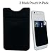 Card Holder EZColoris Cell Phone Credit Card Holder Flexible Lycra Pouch 3M Removable Adhesive Sticker on Wallet (Black-Set of 5)