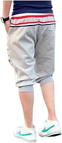 Angcoco Men's Jogger Sport Shorts Baggy Casual Pants Loose Slacks Harem Trousers