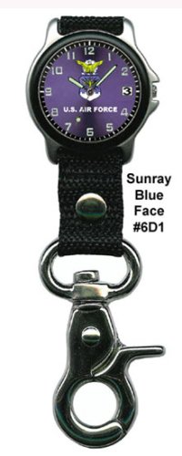 U.S. Air Force Clip-On Insignia Watch Sunraye Blue Face