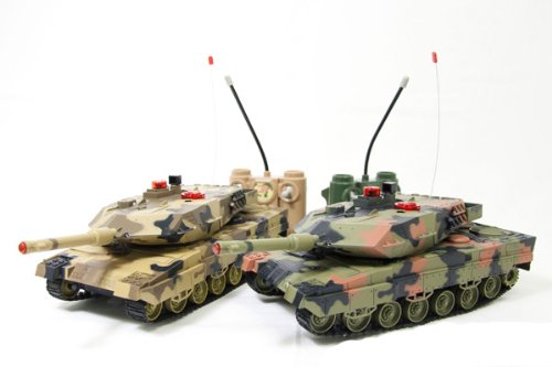 2-Set M1A2 Abrams Main Battle Tanks RC 1/24 Infrared LED Tank R/C US MBT