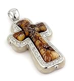 White/Brown Millacreli Cross Pendant