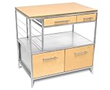 Epicurean 36 by 24-Inch Stainless Steel Kitchen Island with Natural/ Slate Epicurean Surfaces