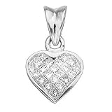 14K White Gold 1/2 ct. Diamond Heart Pendant with Chain