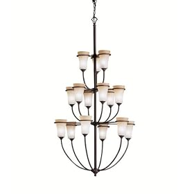 Kichler Lighting 1736DBK 15 Light Meredith Chandelier, Distressed Black