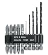 10-pc. Double-Ended Power Bits, Drill & Clip Set