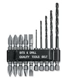 10-pc. Double-Ended Power Bits, Drill & Clip Set