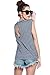 A+D® Womens Loose Fit Stripe Scoop Neck Top with Split Back
