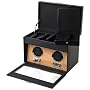 Wolf Designs Bird's Eye Maple Double Watch Rotator with Cover and Storage Compartment #453532