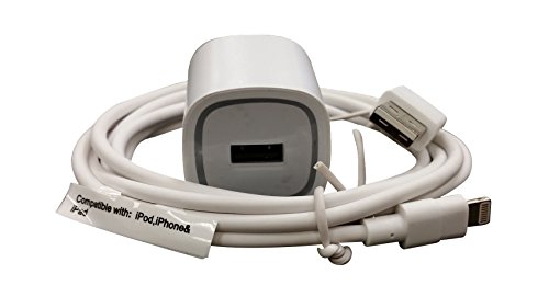 Apple iPhone 7 7 Plus 6 6S 6+ 6S+ SE 5 5S New Lightning Rapid Travel Wall Home Charger - 5 Foot 8 Pin Cable 5v / 2.1 Amp MFI Ceritified - White