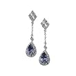 14K White Gold Iolite and Diamond Earrings