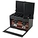WOLF 453556 Ebony Macassar Double Watch Rotator with Cover and Storage Compartment