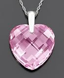 14k White Gold Pink Topaz Heart Pendant (28 ct. t.w.)