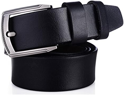 BD Men's Designer Belt Genuine Leather Metal Pin Buckle Cowskin Casual Black 47"