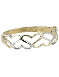 14k Two-Tone Gold Heart Ring, Size 7