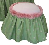 Angel Song Bubblegum - Pink/Green Velvet Princess Child Ottoman