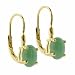 Vermeil (24k Gold over Sterling Silver) Genuine Green Jade Stone Oval LeverBack Lever Back Earrings