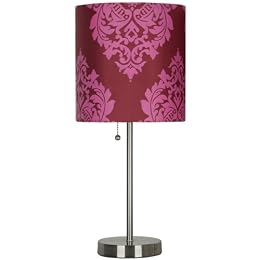 Stick Lamp - Purple Damask