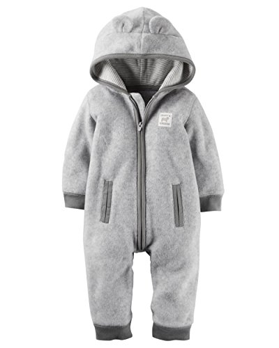 Carter's Baby Boys' Hooded/Eared Romper (Baby) -Daddy's Sidekick, Grey Bulldog-6M
