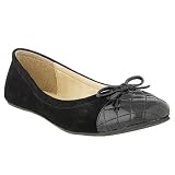 Merona Anya Quilted-Toe Ballet Flats - Black