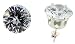  : Sterling Silver 12 mm (6.80 Carat Size each) Brilliant Cut Cubic Zirconia Stud Earrings