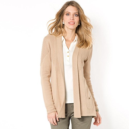 La Redoute Womens Open Waterfall Cardigan Beige Size Us 8/10