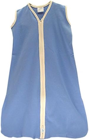 Organic Sleeveless Interlock Newborn Cozie Sack (M - 6-12 Mo., 15-24 lbs., 26-30 inches, Blue)
