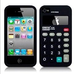 Calculator Silicone Case Cover for Apple iPhone 4 4G 4S Black