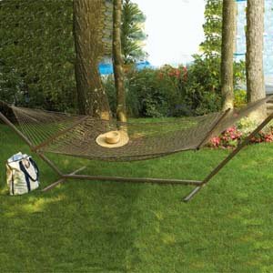 Steel Hammock Stand with Cotton Rope Hammock