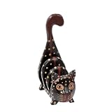 All Natural Handmade Cat 3 Tiered Holder, Black with Spots by Cozee World