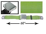 2-point Lap Seat Belt, Lime Green, 60 Inch Length, with Chrome Lift Latch