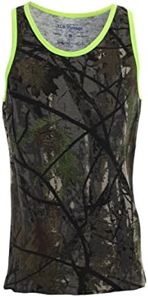 U.S. Vintage Men's Tank-Top Realtree Camo Large Green/Neon Green