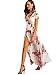 Milumia Women's Vintage Floral Print Split Wrap Maxi Dress X-Large White