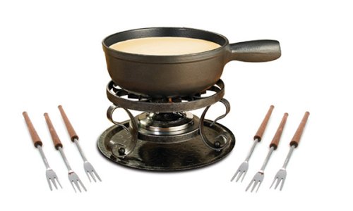 Swissmar Lugano Cheese Fondue, 9piece, Black