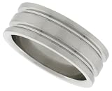 Surgical Steel 5/16 (8mm) Flat Band with 2 Grooves