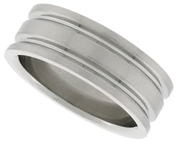 StainlessSteel5/16in.(8mm)FlatBandw/2Grooves(AvailableinSizes8to14),size11