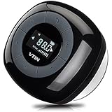 Vtin&reg; Relaxer Mini Water Resistant Portable Wireless Bluetooth 4.0 FM Radio Shower Speaker with LCD Display, Built in Mic and Suction Cup (Black)