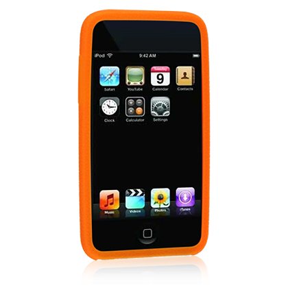 New Orange Silicone Skin Apple iPod Touch 2 itouch 2nd Gen 3rd Gen Generation 8GB 16GB 32GB Soft Case Mp3