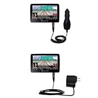 Gomadic Car and Wall Charger Essential Kit for the Navigon 7200T - Includes both AC Wall and DC Car Charging Options with TipExchange