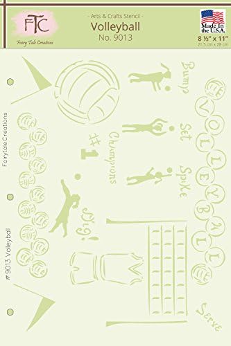 Fairytale Creations Volleyball Stencil, 8.5"L x 11"H